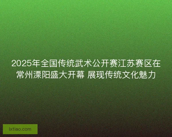 2025年全国传统武术公开赛江苏赛区在常州溧阳盛大开幕 展现传统文化魅力