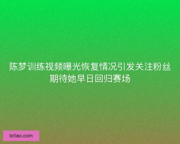 陈梦训练视频曝光恢复情况引发关注粉丝期待她早日回归赛场